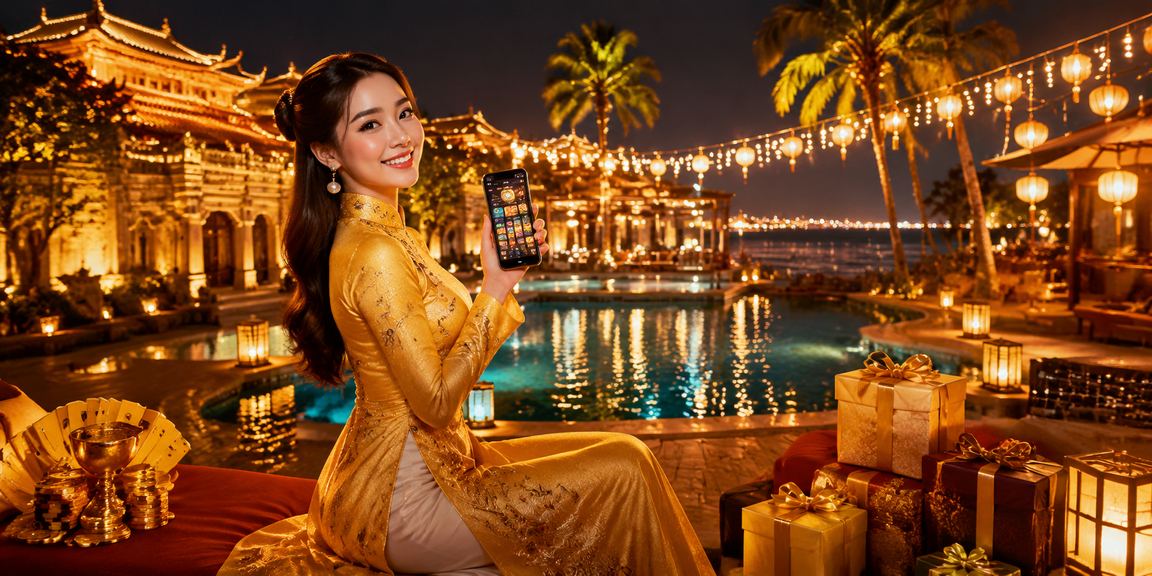 Người phụ nữ mặc áo dài tại Huế sử dụng ứng dụng casino một cách vui vẻ và điều độ