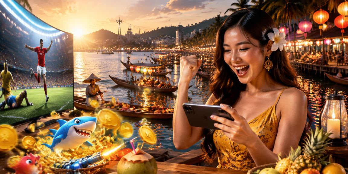 Người dùng tại Phú Quốc theo dõi thể thao và đặt cược trực tuyến trên điện thoại bên bãi biển